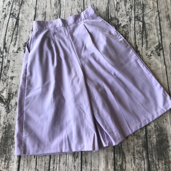 💎 Vintage Lavender Morning Glory Denim Culottes 8 - Picture 3 of 5